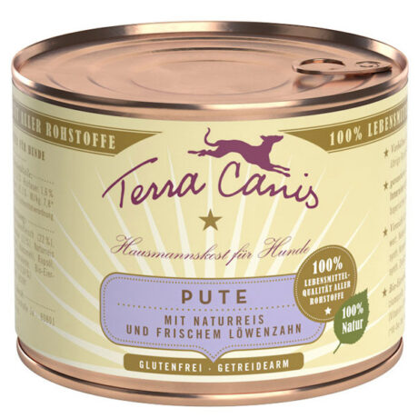 Terra Canis | Pute mit Naturreis & frischem Löwenzahn | Classic | 48 x 200 g