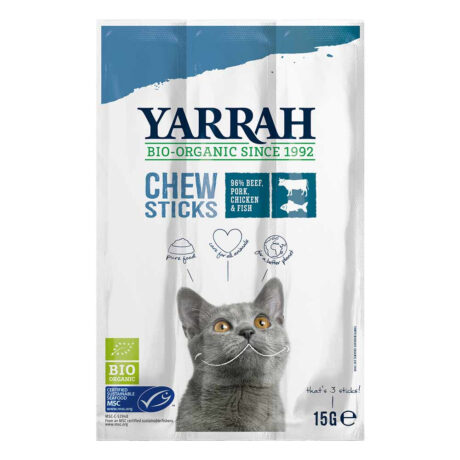 Yarrah | Bio Kausticks mit Rind, Schwein, Huhn & Fisch | 25 x 15 g