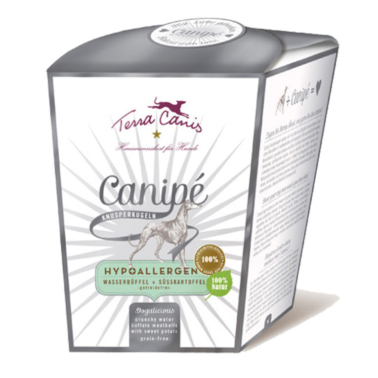 Terra Canis - Hundesnack - Canipé Hypoallergen Wasserbüffel (getreidefrei) Der neue herzhafte Knusper-Snack von Terra Canis wird ausschließlich aus frischem Muskelfleisch vom Wasserbüffel