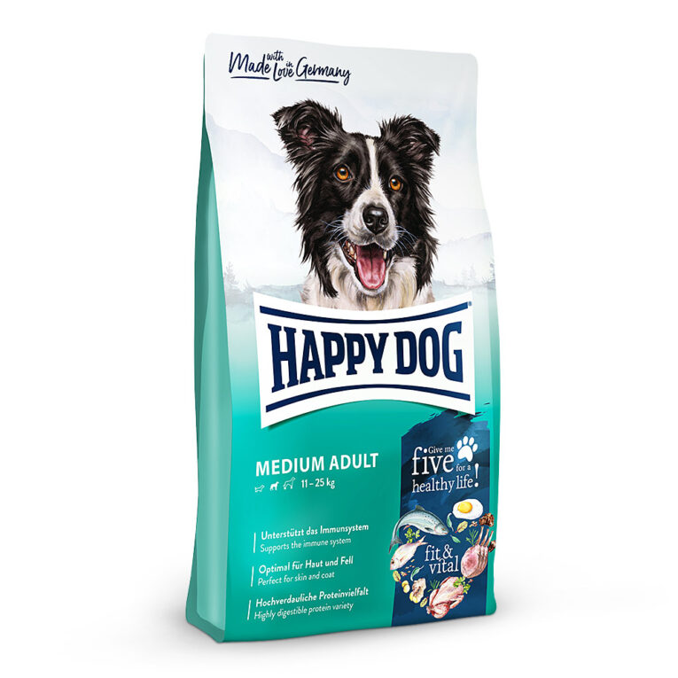 Fit & Vital Medium Adult Happy Dog Fit & Vital Medium Adult bietet ein glutenfreies Trockenfutter für normal aktive