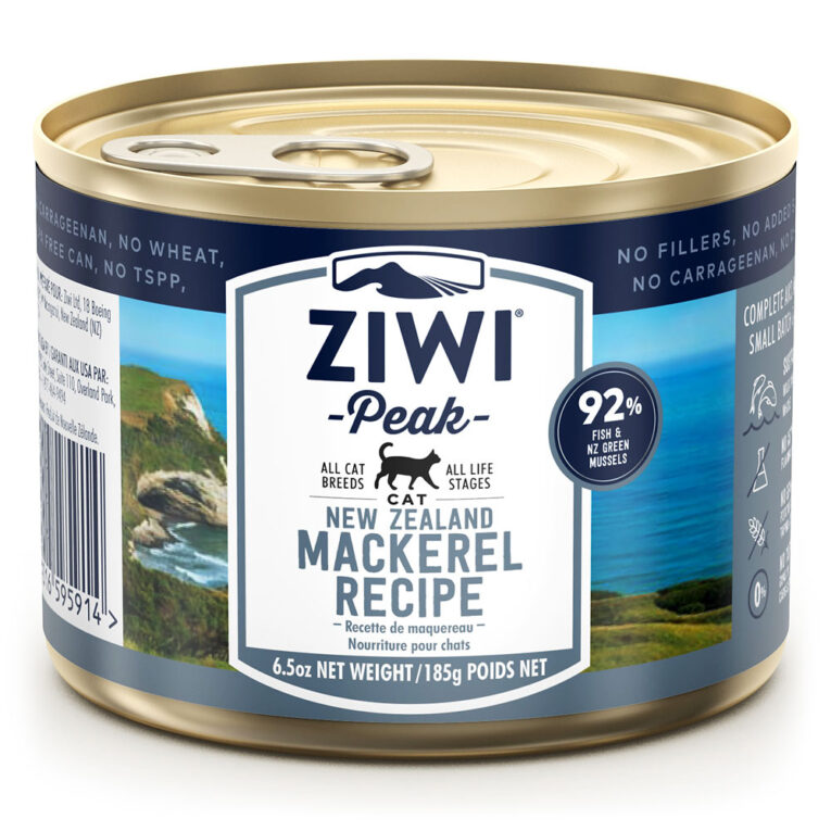 Ziwi Peak - Nassfutter - Canned Cat Food Mackerel (getreidefrei) Ziwi Peak Canned Cat Food Mackerel ist ein Nassfutter mit Makrele für Katzen aller Rassen und Altersstufen. Die Rezeptur besteht aus schmackhafter Makrele