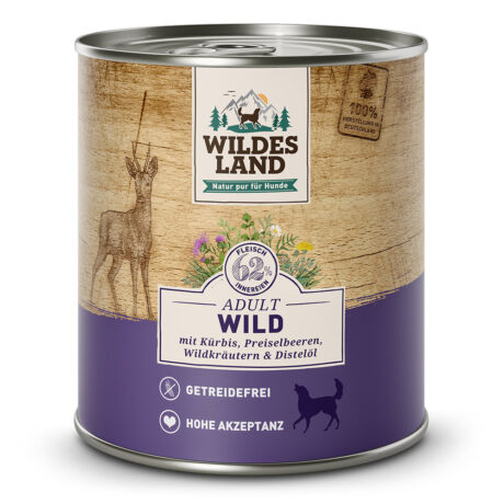 Wildes Land | Wild mit Kürbis, Preiselbeeren, Wildkräutern und Distelöl | Classic Adult | 6 x 800 g