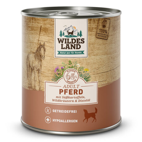 Wildes Land | Pferd mit Süßkartoffeln, Wildkräutern und Distelöl | Classic Adult | 12 x 800 g