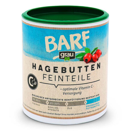 grau | Hagebutten-Feinteile | BARF & Mixer | 375 g