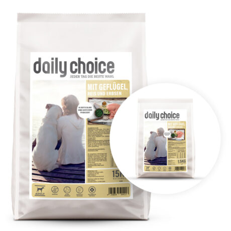 daily choice | Aktionspaket: 1,5 kg Trockenfutter Basic geschenkt | 15 kg + 1,5 kg