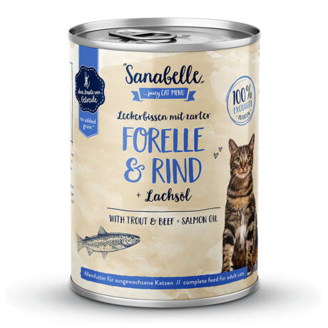 Sanabelle | Adult mit Forelle & Rind | Leckerbissen | 6 x 400 g