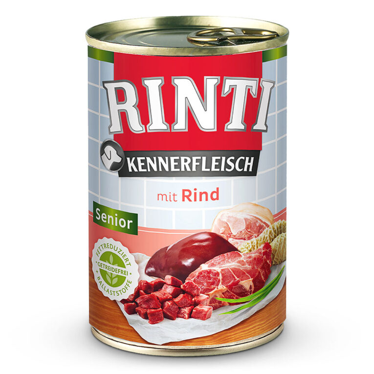 Rinti - Nassfutter – Kennerfleisch Senior Rind Das Nassfutter Kennerfleisch Senior Rind von Rinti ermöglicht eine natürliche und ausbalancierte Ernährung