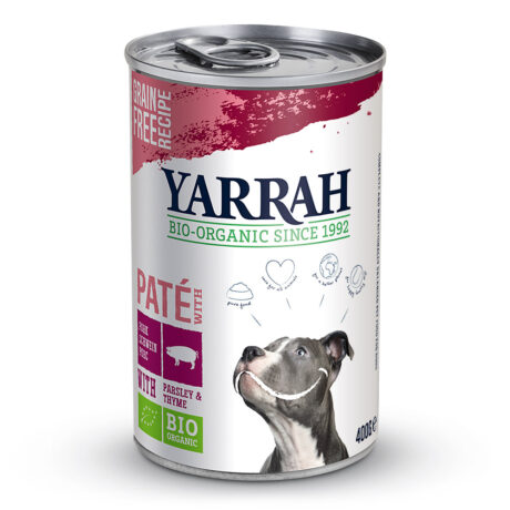 Yarrah | Bio-Patè mit Schwein, Petersilie & Thymian | 12 x 400 g