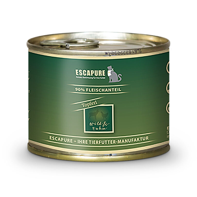 Escapure - Nassfutter - Wild Topferl mit Huhn (getreidefrei) Das Nassfutter Wild Topferl mit Huhn von Escapure ist eine leckere
