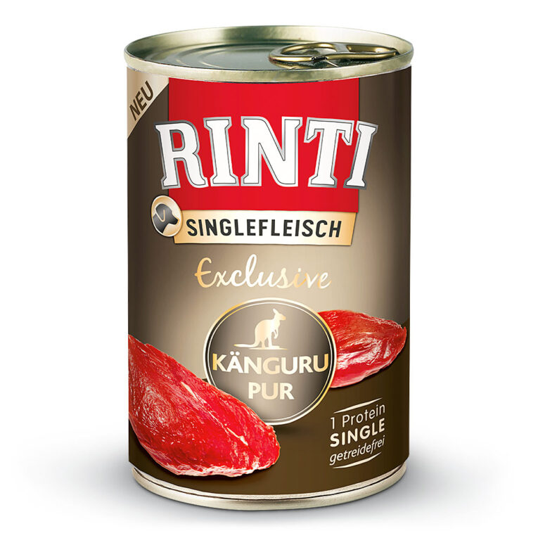 Rinti Singlefleisch Exklusiv SINGLEFLEISCH EXCLUSIVE - einzigartige Komposition aus Fleisch und Innereien einer besonders exklusiven Tierart. Rinti Singlefleisch Exclusive bietet eine ausgewogene Ernährung für Hunde mit besonderen Ansprüchen