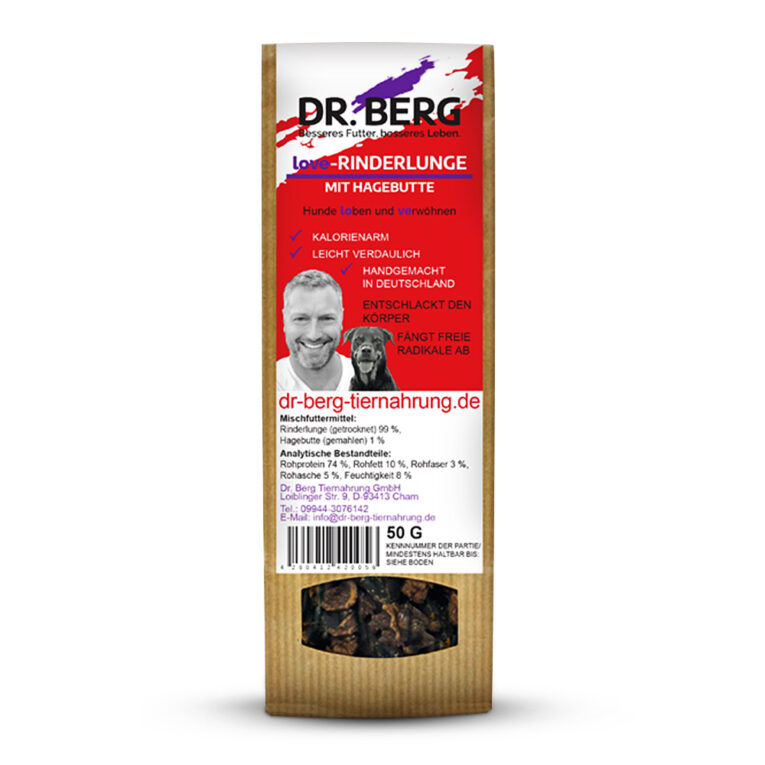 Dr. Berg - Kausnack - love-Rinderlunge Hagebutte (getreidefrei) Dann sollten Sie Ihrem Hund love-RINDERLUNGE mit Hagebutte geben: wenn Du ein hochwertiges