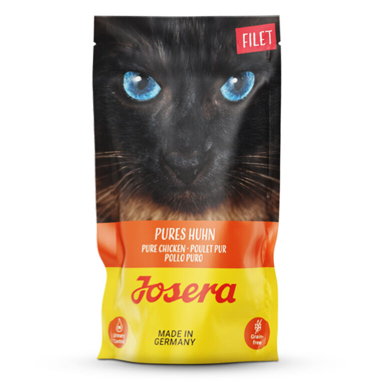 Josera - Nassfutter - Filet Pures Huhn Die leckeren Fleisch- und Fischvariationen von JOSERA Filet mit vielen saftigen Filetstückchen sorgen für ein unvergleichliches Genusserlebnis. Selbst die mäkligsten Samtpfoten werden von dem exquisiten Filetgeschmack überzeugt sein. JOSERA Filet eignet sich durch den hohen Fleischanteil