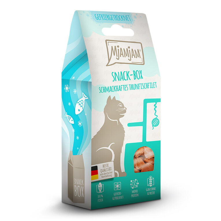 Snackbox schmackhaftes Thunfischfilet Dieser Snack bietet deinem Liebling einen einzigartigen Gaumenschmaus zur Belohnung