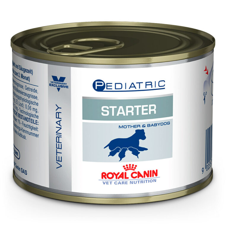 Royal Canin Veterinary Diet Starter Mousse Nassfutter 195 g Alleinfuttermittel für Hunde. Für die Hündin (11-25 kg) im letzten Drittel der Trächtigkeit und während der Säugezeit. Für ihre Welpen in der Entwöhnungsphase bis zum 2. Lebensmonat. Die Vorteile von Royal Canin Veterinary Diet Starter Mousse Nassfutter 195 g im Überblick: Ernährungsprofil während Trächtigkeit und Säugephase: Nährstoffe und Energiegehalt sind speziell auf den besonderen Bedarf der Welpen sowie der Hündin während der letzten Trächtigkeitswochen und in der Säugephase angepasst. Verdauungssicherheit: Ausgewählte Nährstoffe können helfen