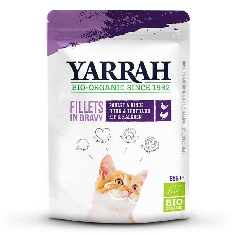 Filets in Soße mit Truthahn Biologische Filets in Soße mit Rind für Katzen in einem praktischen Beutel. Geeignet für Katzen aller Rassen und Altersgruppen. Vollwertiges