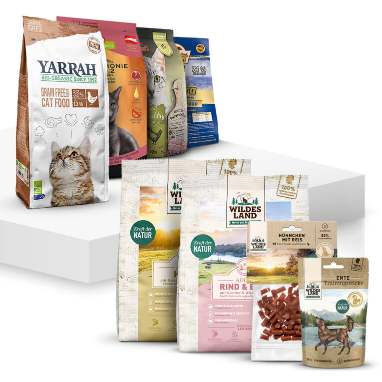 Getreidefreie Rezepturen Für ernährungssensible Katzen Optimale Verträglichkeit Hoher Fleischanteil Probierpaket Adult Trockenfutter Das Probierpaket Adult Trockenfutter unterstützt die Gesundheit Ihrer Katze