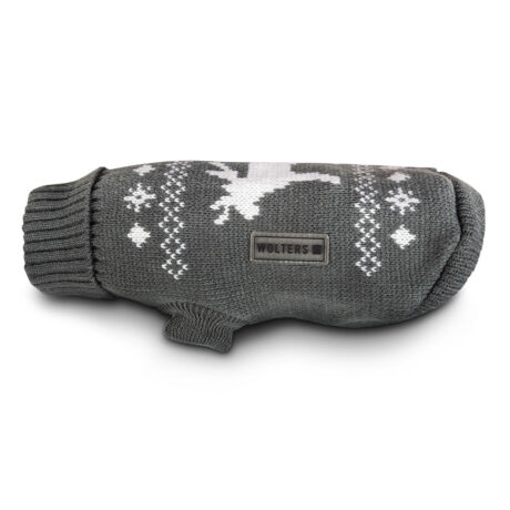 Wolters | Strickpullover Elch grau/weiß | Rückenlänge 25 cm