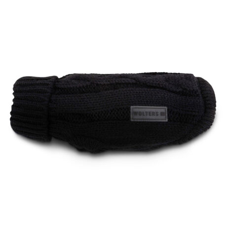 Wolters | Strickpullover Zopf für Mops & Co. schwarz | Rückenlänge 35 cm