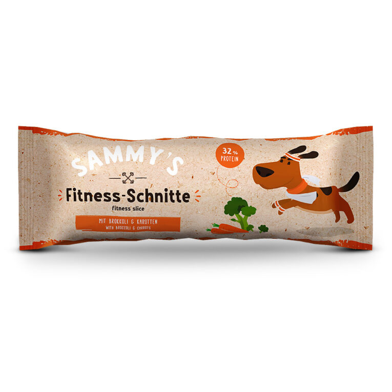 Bosch Hundesnacks Sammy's Fitness-Schnitte mit Brokkoli & Karotten Sammy's Fitness-Schnitte mit Brokkoli & Karotten Proteinriegel to-go für Überflieger Damit ihre quirlige Fellnase den ganzen Tag über bestens mit der notwendigen Energie versorgt wird