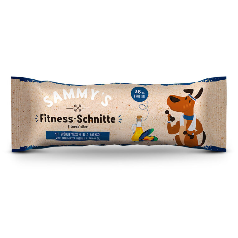 Bosch Hundesnacks Sammy's Fitness-Schnitte mit Grünlippmuscheln Sammy’s Fitness-Schnitte mit Grünlippmuscheln & Lachsöl Proteinriegel to-go für Champions Immer griffbereit und perfekt für unterwegs - der Energielieferant im praktischen Hosentaschenformat. Egal ob sich Ihre Fellnase im Hundesport so richtig austobt oder sie gemeinsam Berge erklimmen