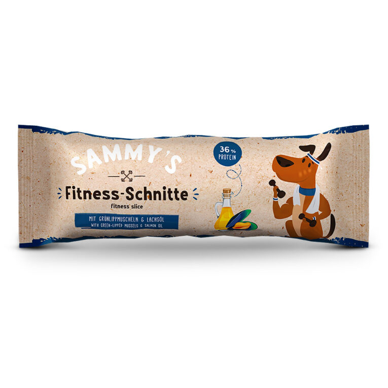 Bosch Hundesnacks Sammy's Fitness-Schnitte mit Grünlippmuscheln Sammy’s Fitness-Schnitte mit Grünlippmuscheln & Lachsöl Proteinriegel to-go für Champions Immer griffbereit und perfekt für unterwegs - der Energielieferant im praktischen Hosentaschenformat. Egal ob sich Ihre Fellnase im Hundesport so richtig austobt oder sie gemeinsam Berge erklimmen