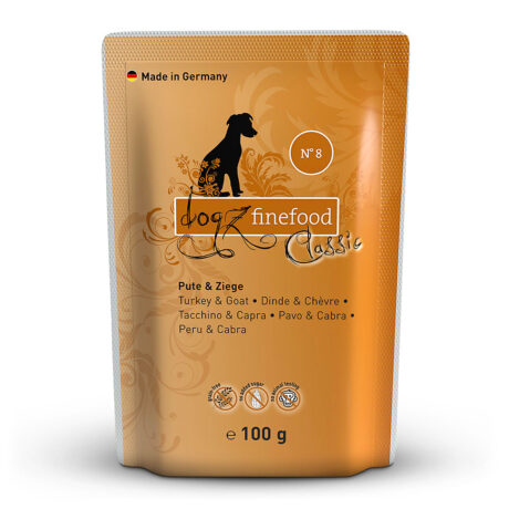dogz finefood | No.8 Pute & Ziege | Classic | 12 x 100 g