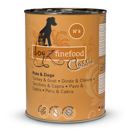 dogz finefood | No.8 Pute & Ziege | Classic | 12 x 400 g