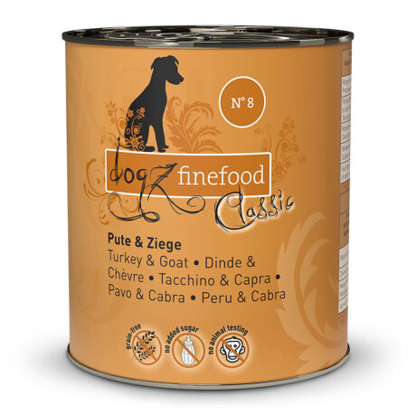 dogz finefood | No.8 Pute & Ziege | Classic | 24 x 800 g