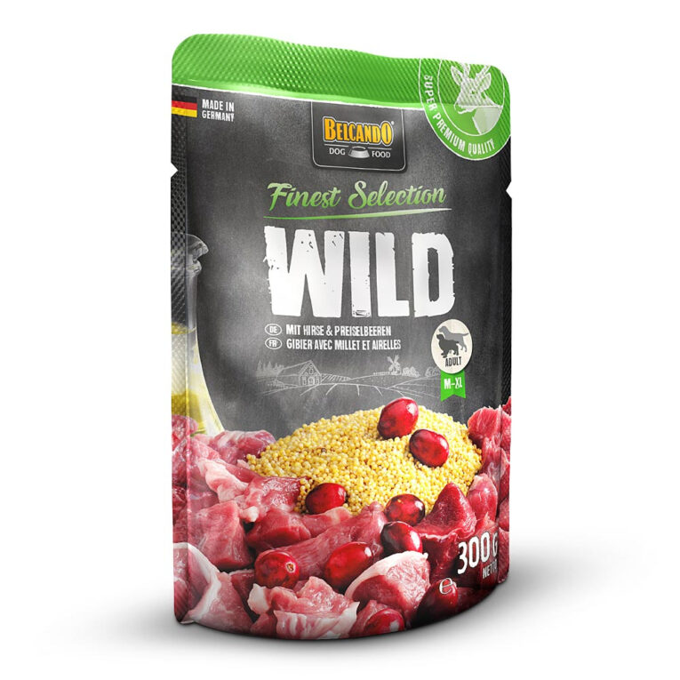 Belcando - Nassfutter - Wild mit Hirse & Preiselbeeren (weizenfrei) Das Nassfutter Belcando Wild mit Hirse & Preiselbeeren beinhaltet bestes Fleisch