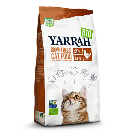 Yarrah | Getreidefrei Huhn & Fisch (MSC) – auch für Kätzchen | 4 x 2,4 kg