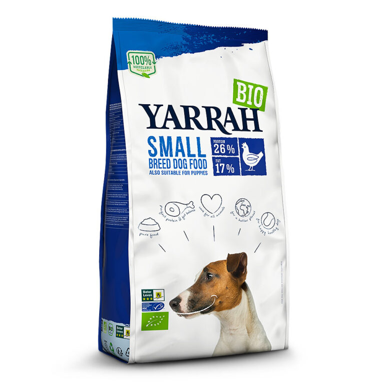 Yarrah Erwachsene & Welpe Kleine Rasse Huhn Trockenfutter Knuspriges Trockenfutter mit Bio-Hühnchen