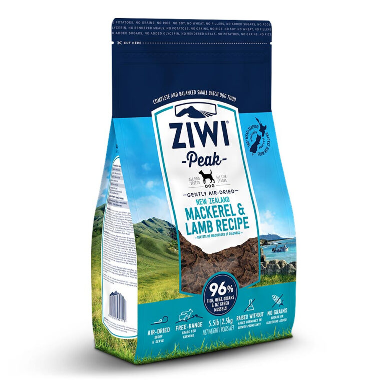 Ziwi Peak - Trockenfutter - Air Dried Dog Food Mackerel and Lamb (getreidefrei) Das luftgetrocknete Ziwi Peak Hundefutter Mackerel and Lamb ist ein hochwertiges Alleinfuttermittel für Hunde aller Rassen und Altersstufen. Die Zusammensetzung mit reichlich Makrele