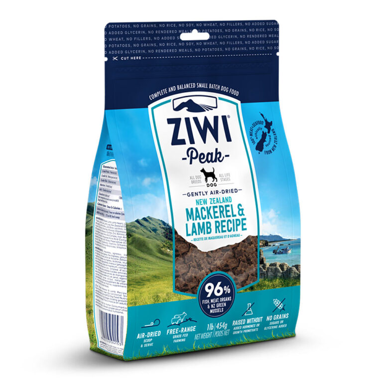 Ziwi Peak - Trockenfutter - Air Dried Dog Food Mackerel and Lamb (getreidefrei) Das luftgetrocknete Ziwi Peak Hundefutter Mackerel and Lamb ist ein hochwertiges Alleinfuttermittel für Hunde aller Rassen und Altersstufen. Die Zusammensetzung mit reichlich Makrele