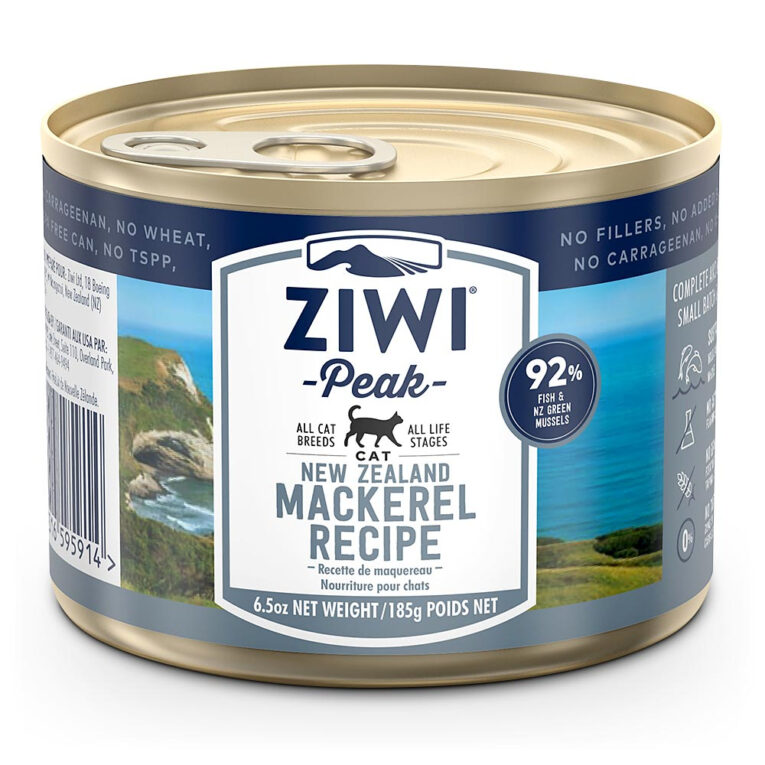 Ziwi Peak - Nassfutter - Canned Cat Food Mackerel (getreidefrei) Ziwi Peak Canned Cat Food Mackerel ist ein Nassfutter mit Makrele für Katzen aller Rassen und Altersstufen. Die Rezeptur besteht aus schmackhafter Makrele