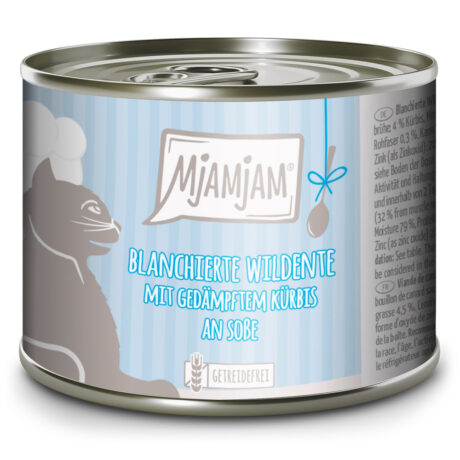 Mjamjam | blanchierte Wildente mit gedämpftem Kürbis an Soße | Soßenschmaus | 6 x 185 g