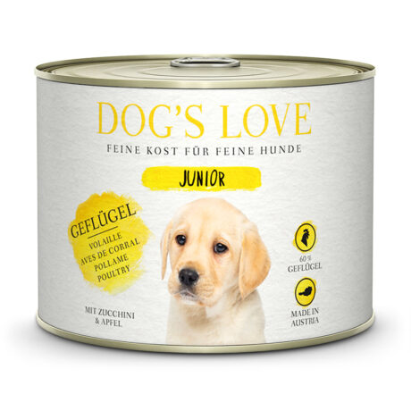Dog’s Love | Geflügel mit Zucchini und Apfel | Junior | 12 x 200 g