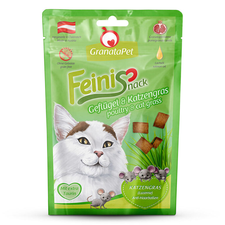 GranataPet - Katzensnack - Feinis mit Geflügel und Katzengras (getreidefrei) Durch die einzigartige Zusammensetzung hat GranataPet einen Snack entwickelt