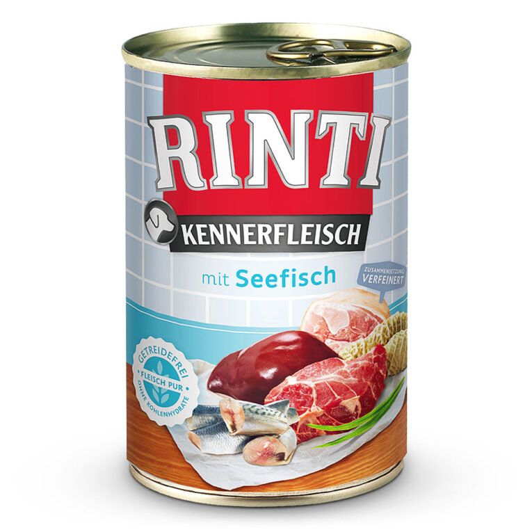 Rinti - Nassfutter - Kennerfleisch Seefisch (getreidefrei) Das Nassfutter Kennerfleisch von Rinti ermöglicht eine natürliche und ausbalancierte Ernährung
