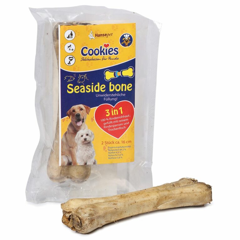 Hansepet Hundesnack Cookies Kauknochen „Seaside bone“ 6×2 Stück