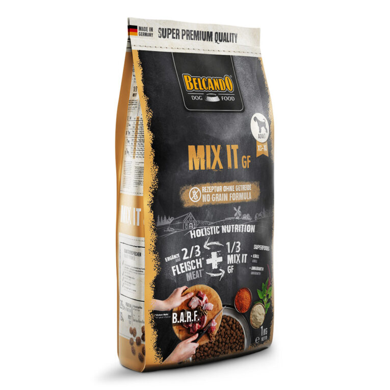Belcando - Trockenfutter - Mix it GF 1 kg Bei einer Frisch- oder Frostfleisch- oder BARF-Fütterung benötigt ihr Vierbeiner weitere Ergänzungen. Die richtige Auswahl von Ballaststoffen