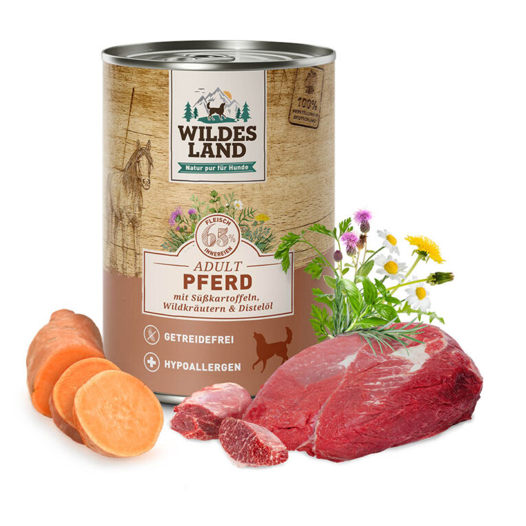 Wildes Land - Nassfutter - Pferd mit Süßkartoffeln