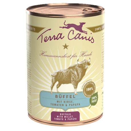 Terra Canis | Büffel mit Hirse, Tomaten & Papaya | Classic | 12 x 400 g