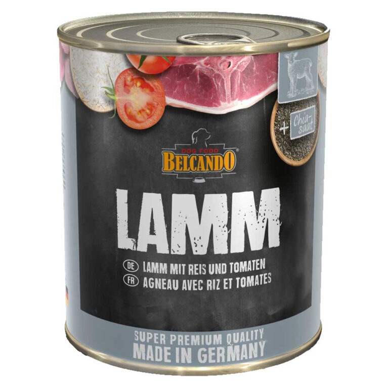 Belcando - Nassfutter - Lamm mit Reis & Tomate (weizenfrei) Das Belcando Nassfutter Lamm mit Reis & Tomate enthält ausgesuchte Fleischsorten