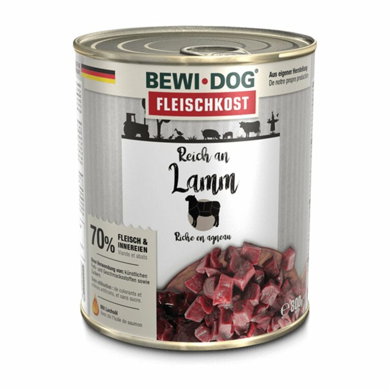 Bewi Dog Hunde-Fleischkost Reich an Lamm 6x800g