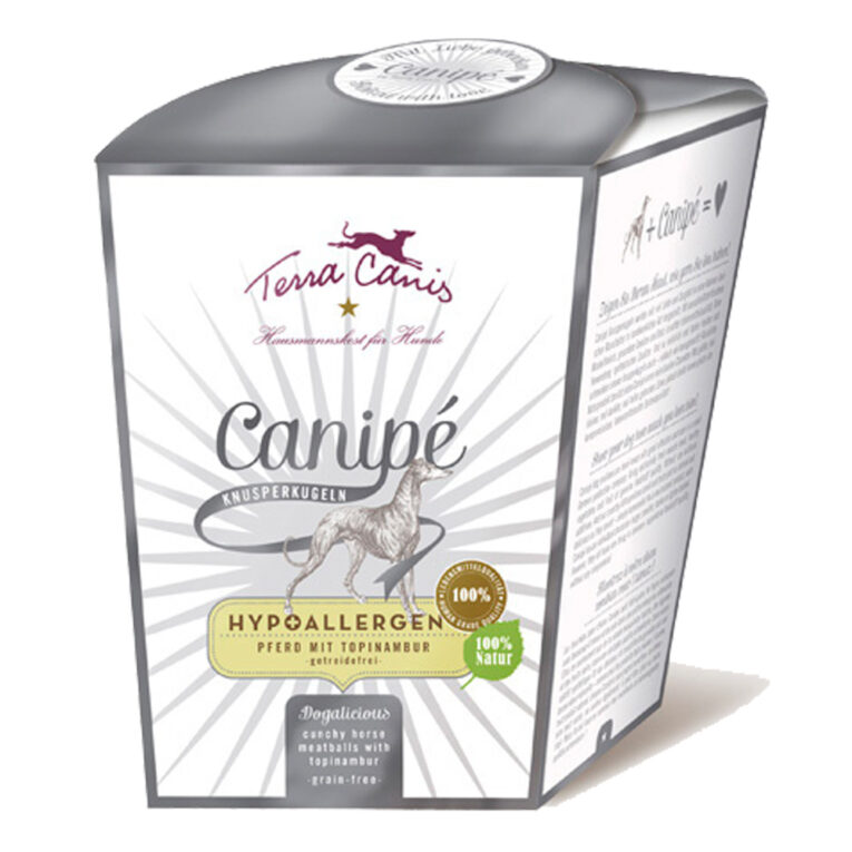 Terra Canis - Hundesnack - Canipé Hypoallergen Pferd (getreidefrei) Der neue herzhafte Knusper-Snack wird ausschließlich aus frischem Muskelfleisch