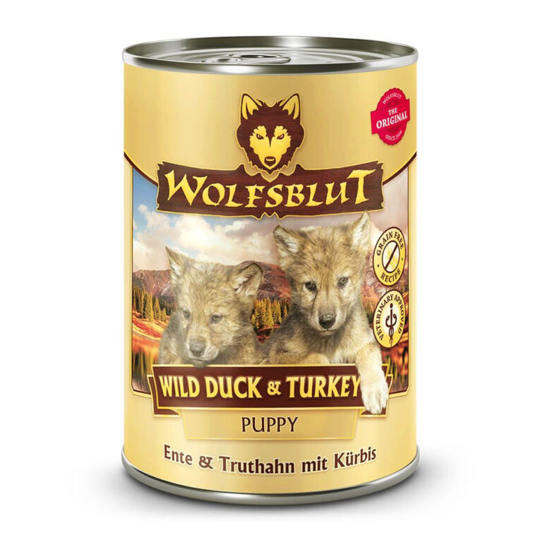 Wild Duck & Turkey Puppy Das Nassfutter mit Truthahn & Ente von Wolfsblut besticht durch einzelnen Futterbestandteile von WILD DUCK & TURKEY