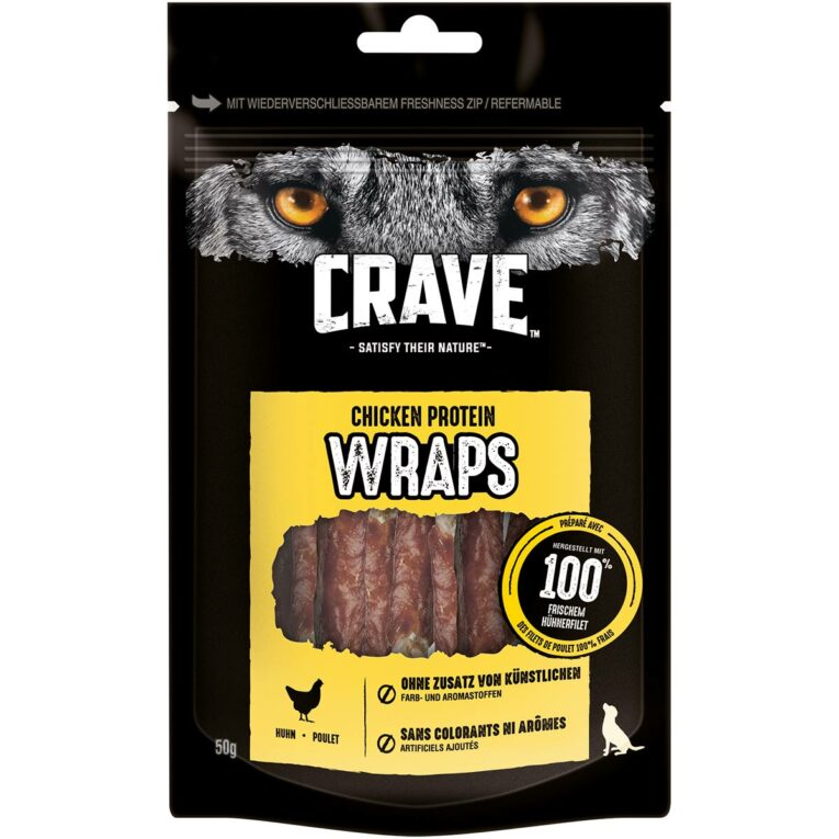 CRAVE Hund Protein Wraps mit Huhn 2x50g