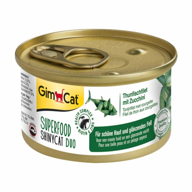 GimCat Superfood ShinyCat Duo Thunfischfilet mit Zucchini 24x70g