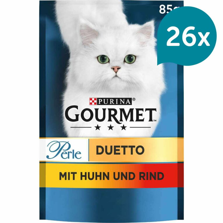 GOURMET Perle Duetto 26x85g Huhn und Rind