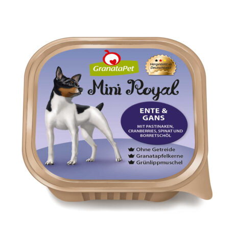 GranataPet | Ente & Gans mit Pastinaken, Cranberries, Spinat und Borretschöl | Mini Royal | 11 x 150 g